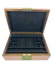 Platinum Leather Jewelry Box, Custom BiColor