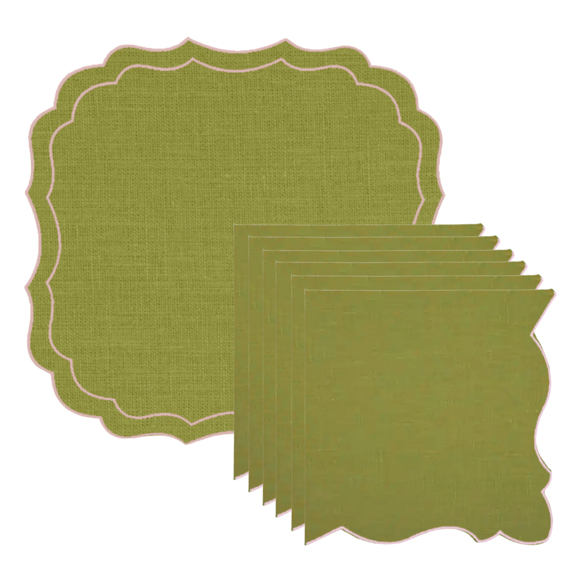 Placemats and Napkins, Sage & Lilac Set of 6