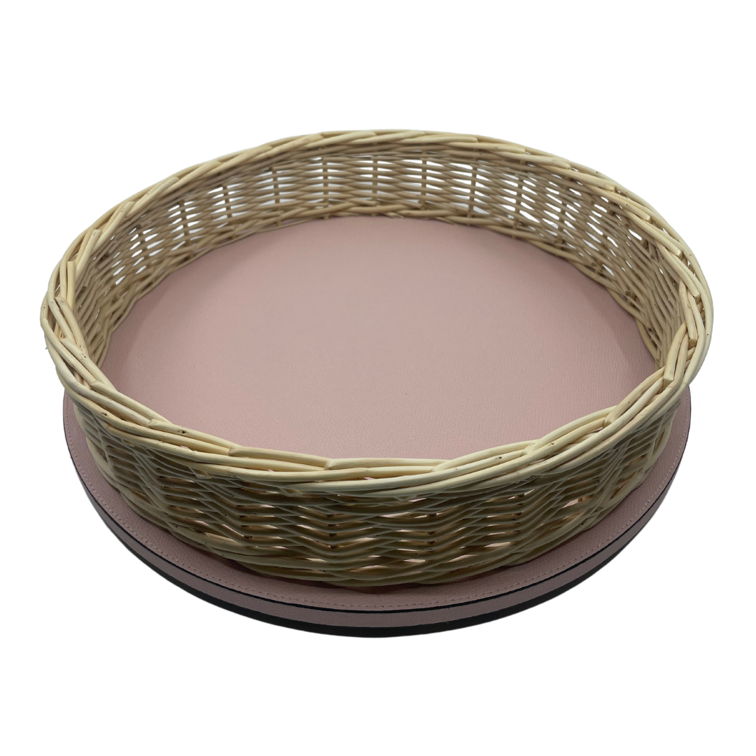 Leather & Wicker Tray