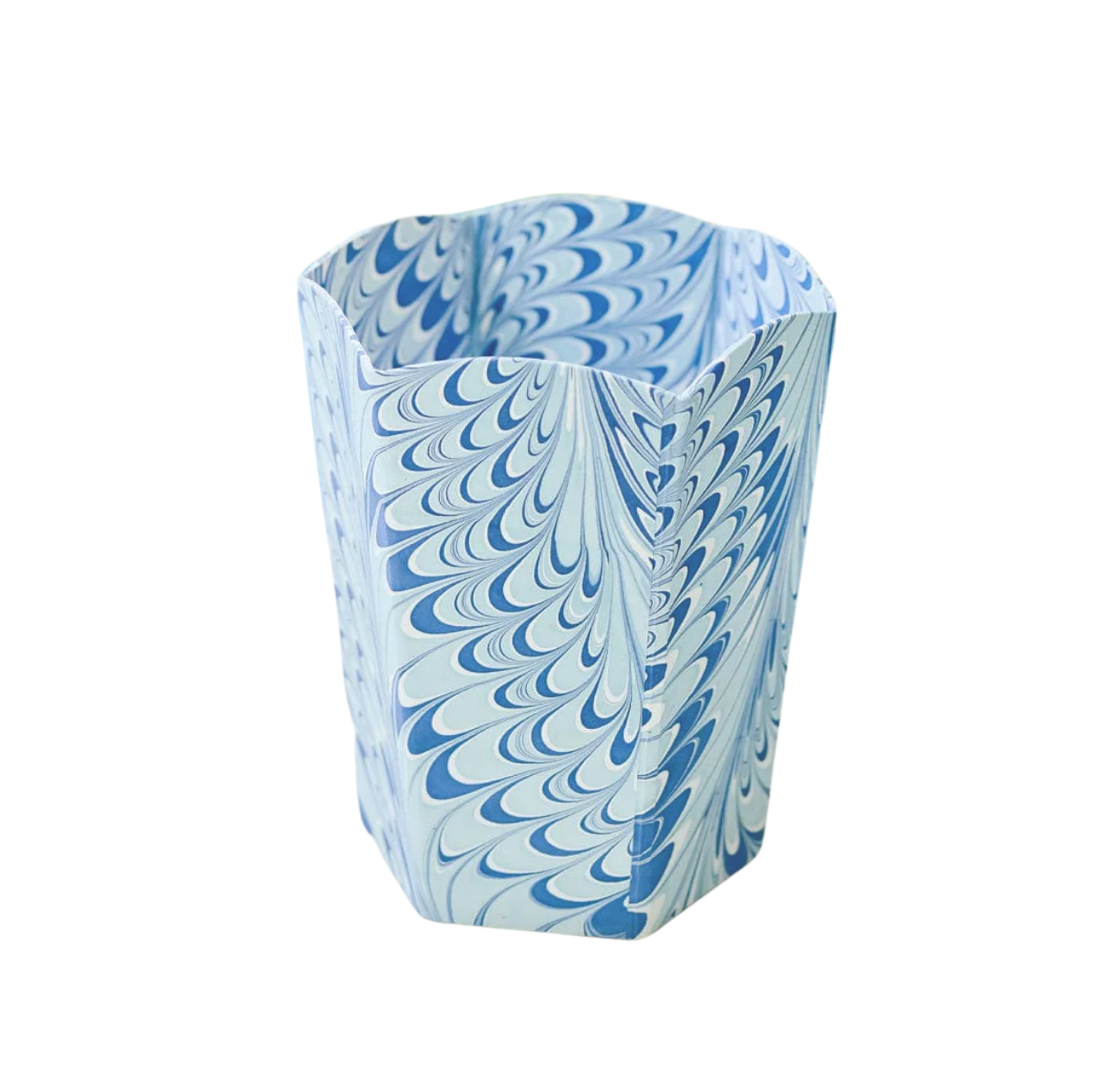 Scallop Marbled Waste Basket