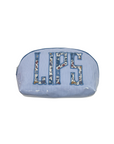 Blue Pinstripe Cosmetic Case with Liberty Appliqué