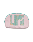 Pale Pink Linen Cosmetic Case with Liberty Appliqué