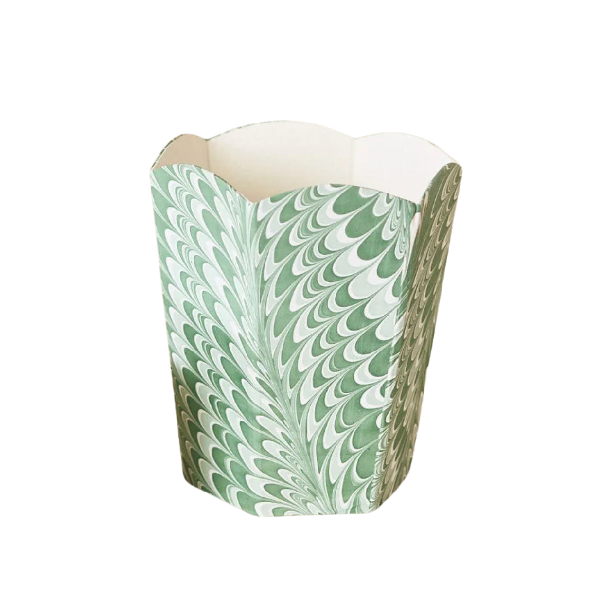 Scallop Marbled Waste Basket