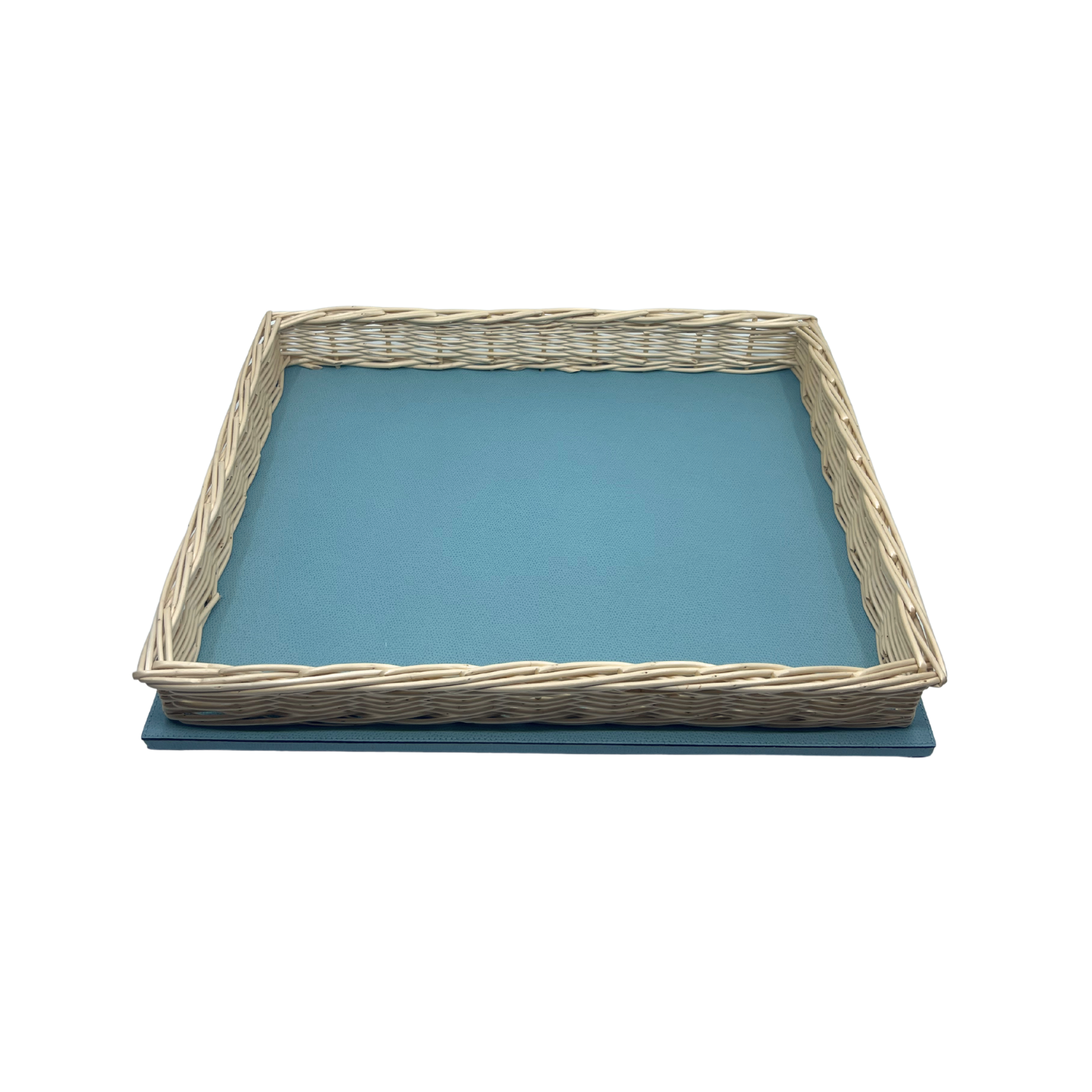 Leather & Wicker Tray