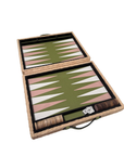 Rattan Leather Backgammon Set