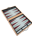 Rattan Leather Backgammon Set