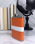 Leather Striped Flask, Custom