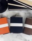 Leather Striped Flask, Custom