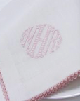 Ellis Hill Picot Trim Linen Dinner Napkin with Monogram