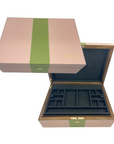Platinum Leather Jewelry Box, Custom BiColor