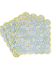 Linen Scalloped Cocktail Napkins, Set of 6