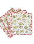 Linen Scalloped Cocktail Napkins, Set of 6
