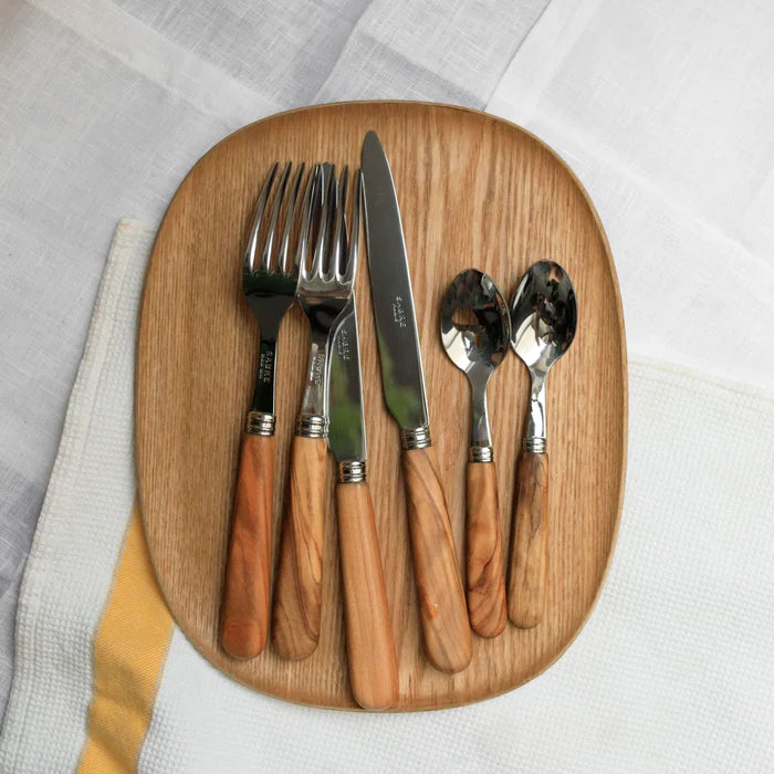 5 Piece Place Setting, Olive Wood Custom