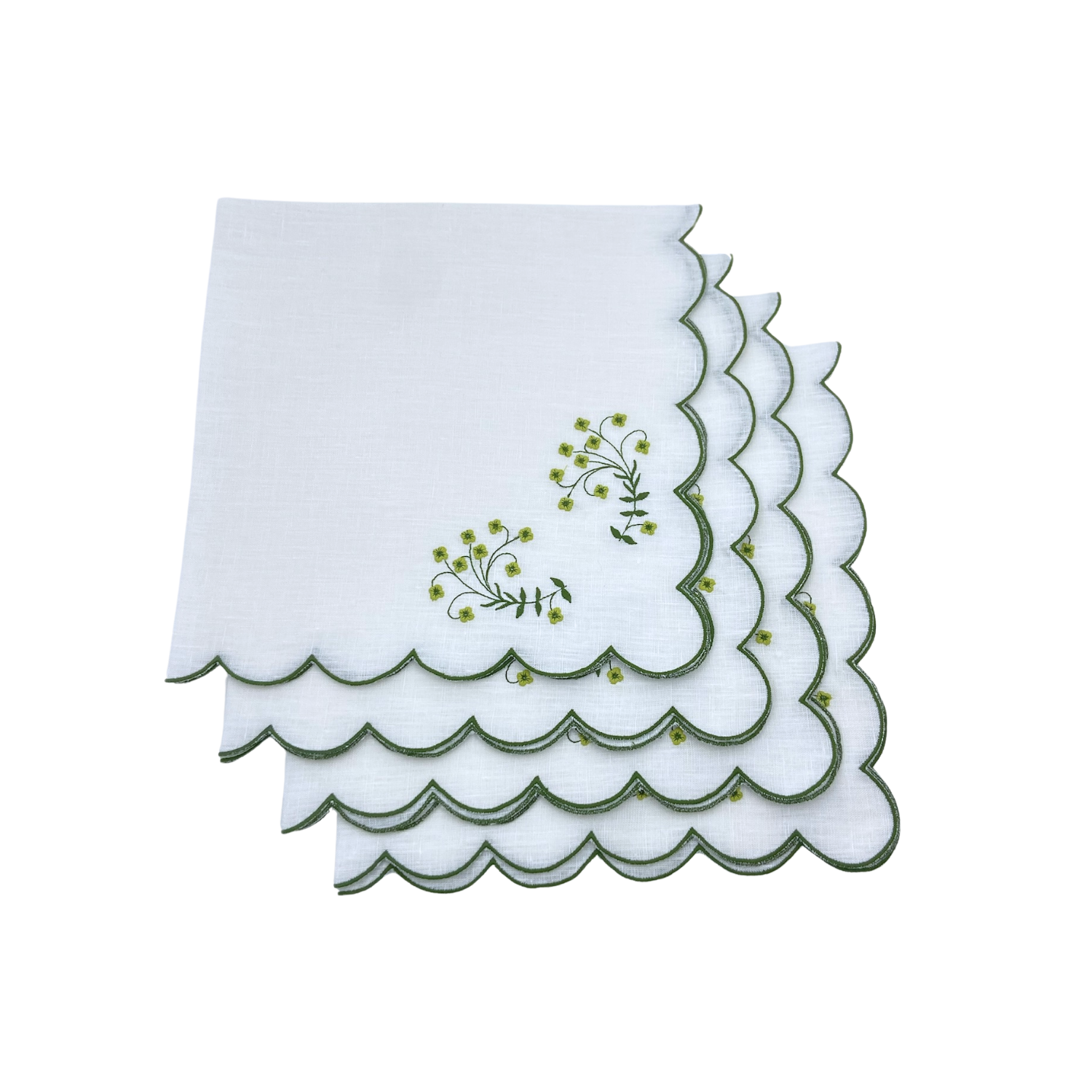 Green Spring Dinner Napkins, Set of Four