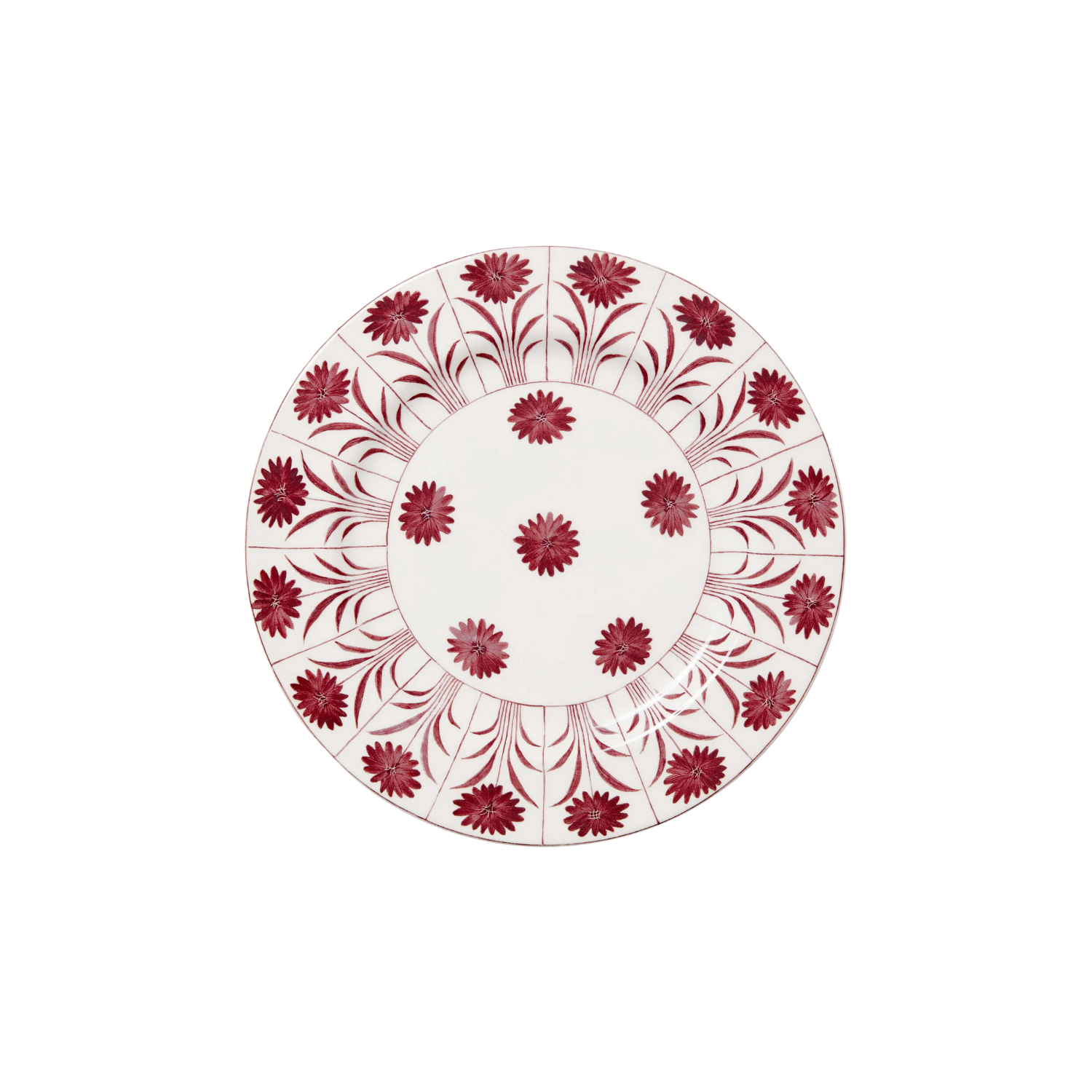 Daisy Dinner Plate, Burgundy