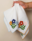 Floral Embroidered Napkins, Set of Four