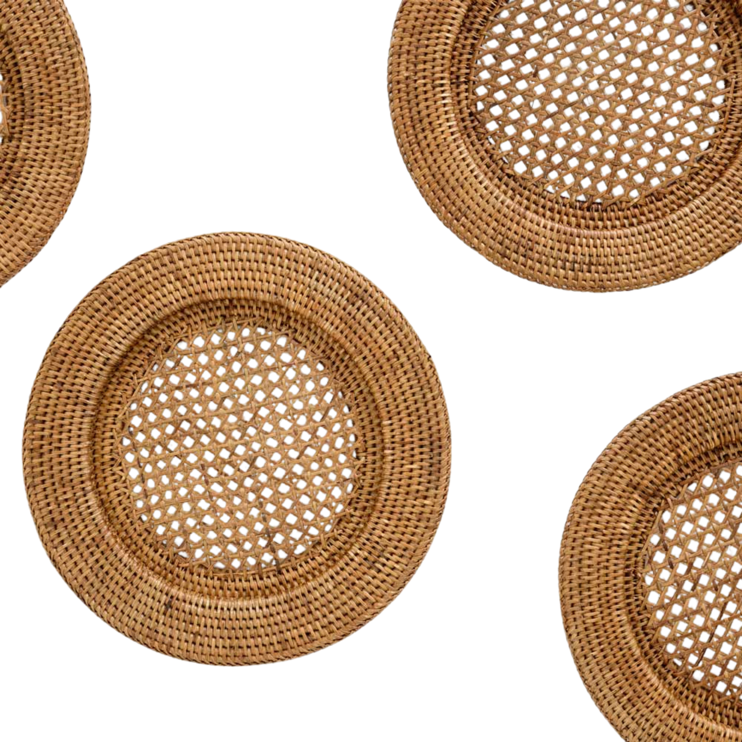 Honey Rattan Chargers