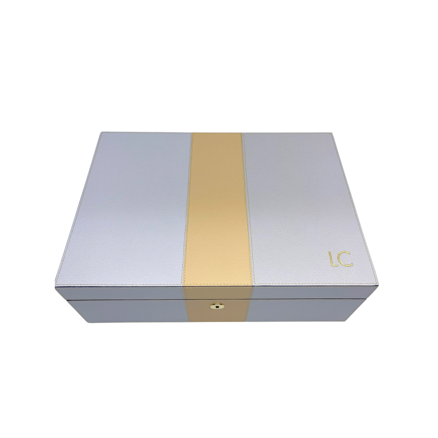 Platinum Leather Jewelry Box, Custom BiColor