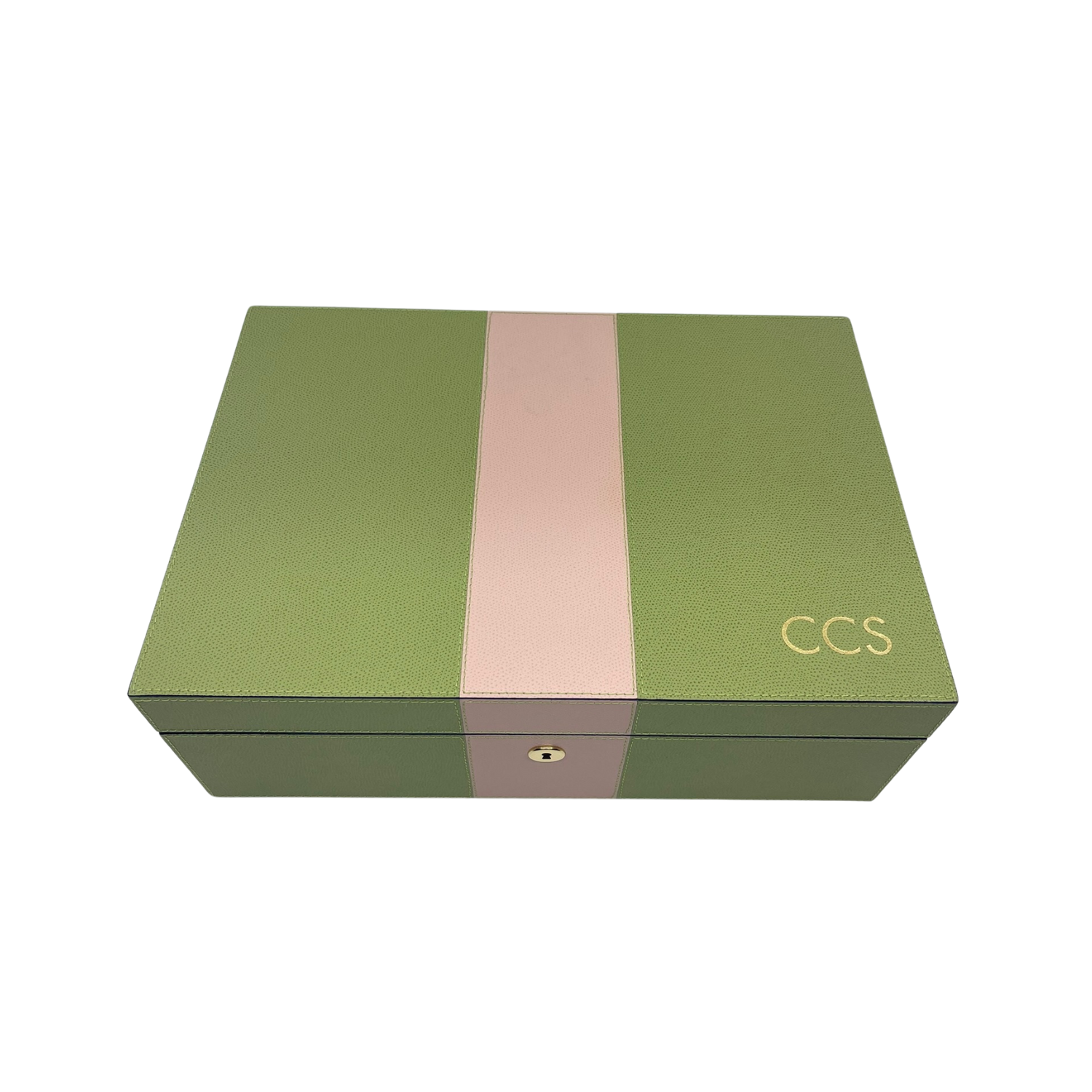Platinum Leather Jewelry Box, Custom BiColor