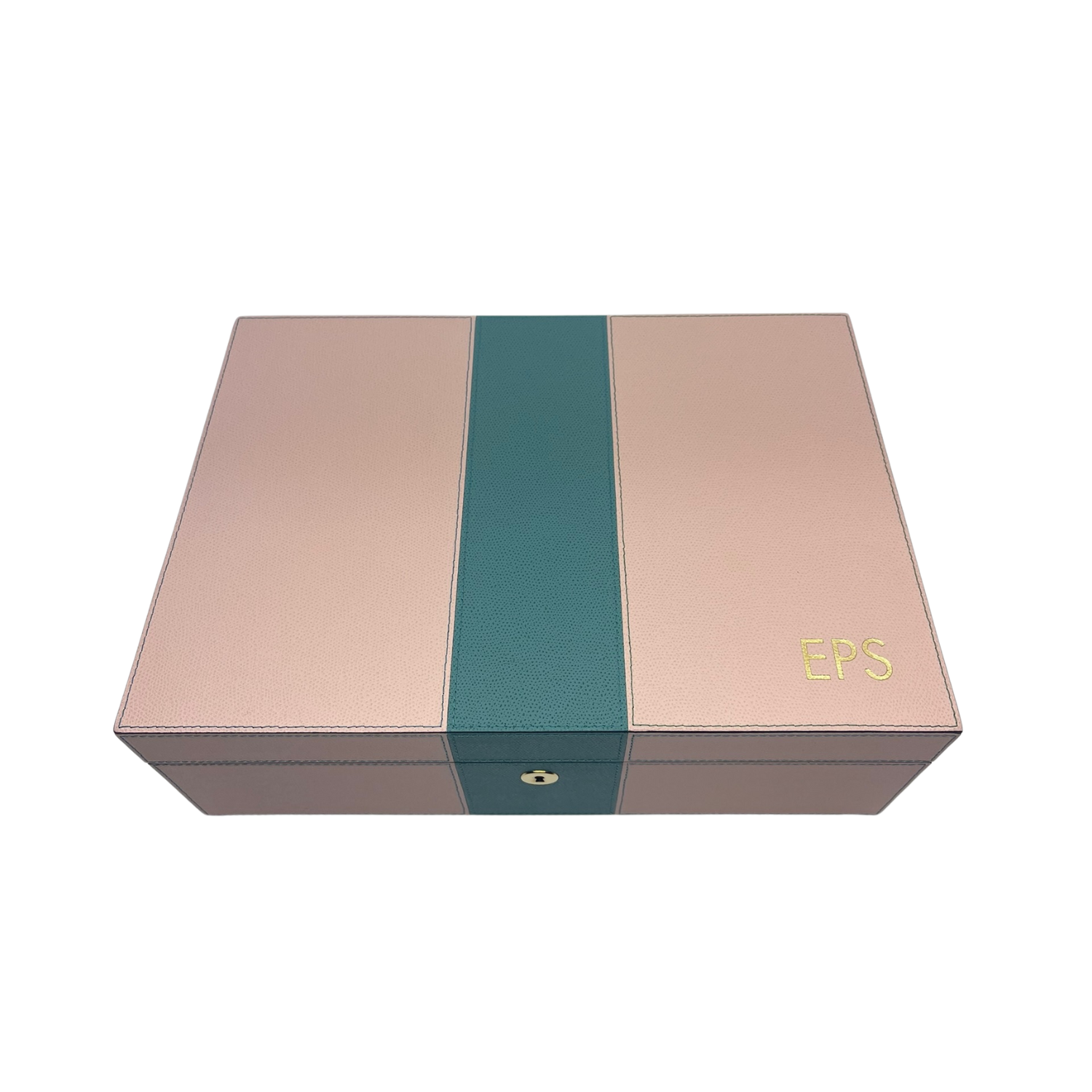 Platinum Leather Jewelry Box, Custom BiColor