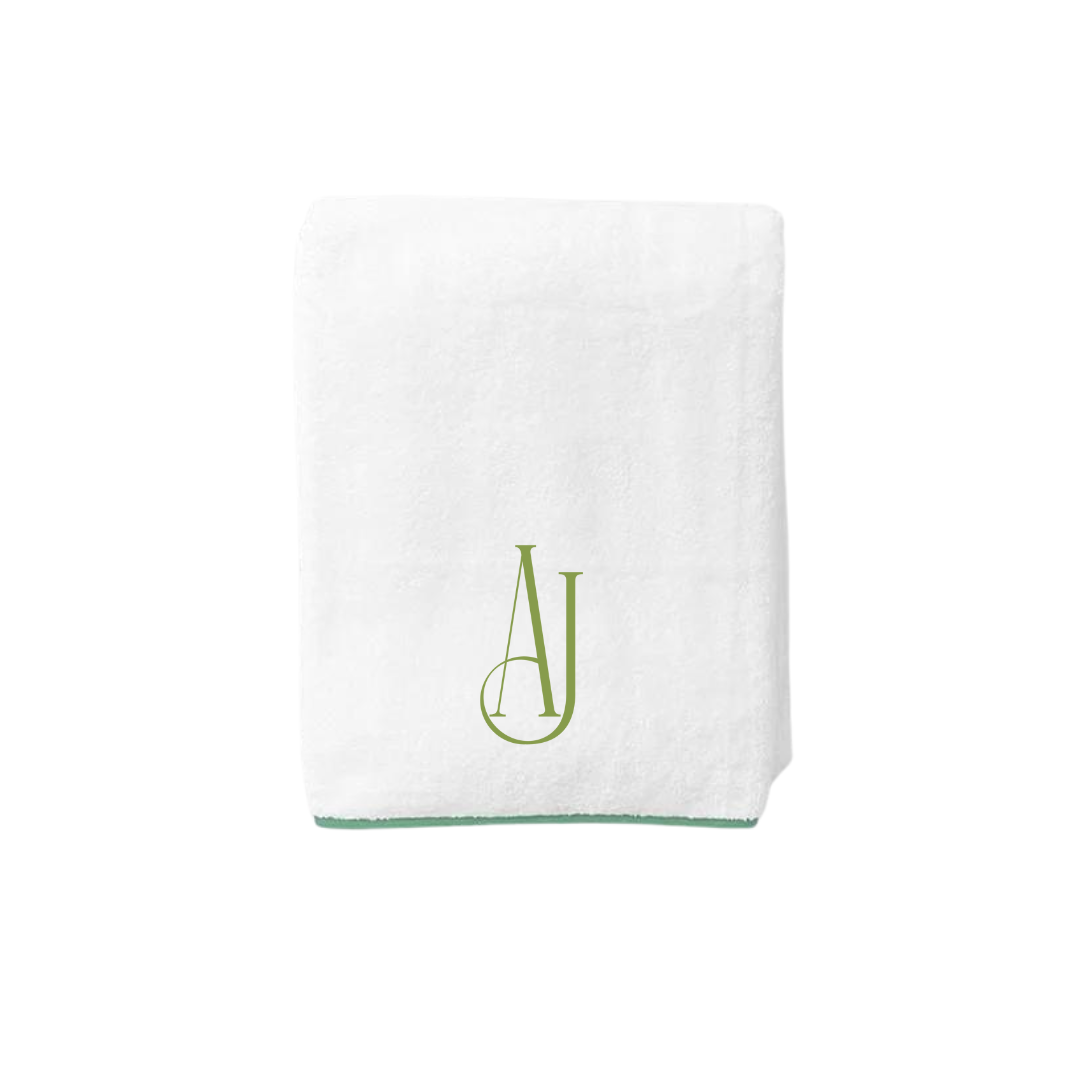 Green Applique Weezie Bath Towel