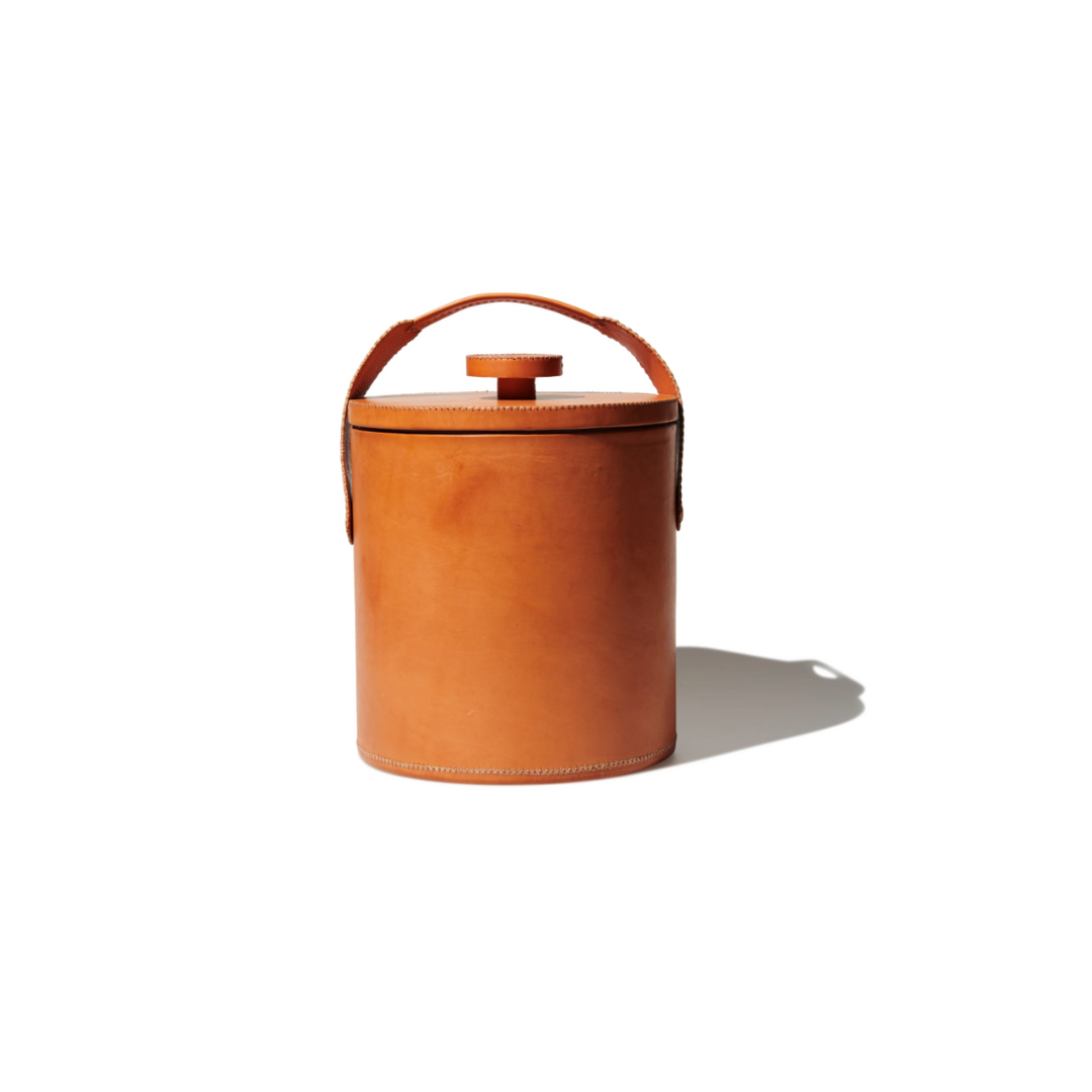 Leather Large Ice Bucket with Monogram, Registry