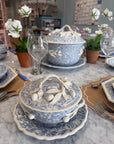 Blue Marble Ceramic Tureen with Plate/Stand