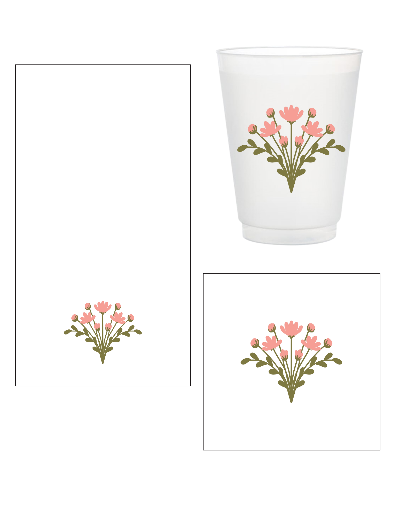 Pink Flower Cups &amp; Napkins