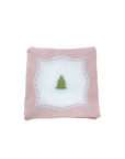 Pink & Green Tree Holiday Cocktail Napkin, Set of Four