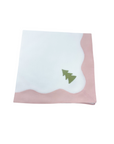 Pink & Green Tree Holiday Dinner Napkin, Set of Four