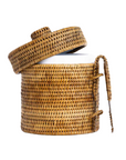 Woven Rattan Lidded Ice Bucket