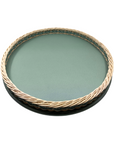 Orsay Leather & Rattan Round Tray