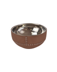 Leather Wrapped Metal Bowl