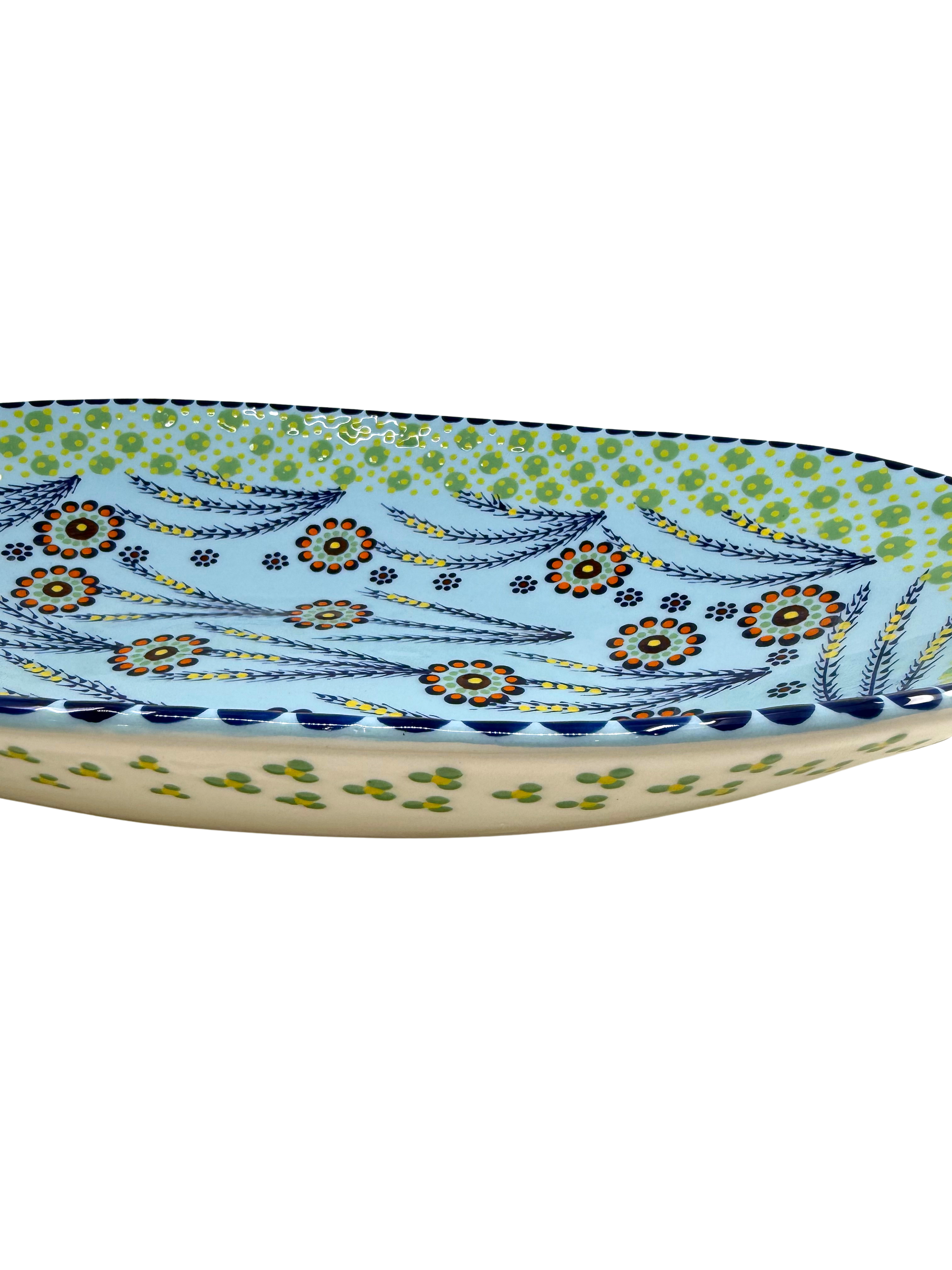 Oval Serving Bowl, Baby Blue