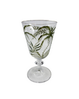 Palm Tree Hand Painted Stemmed Goblet, Set of 6