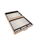 Rattan Leather Backgammon Set