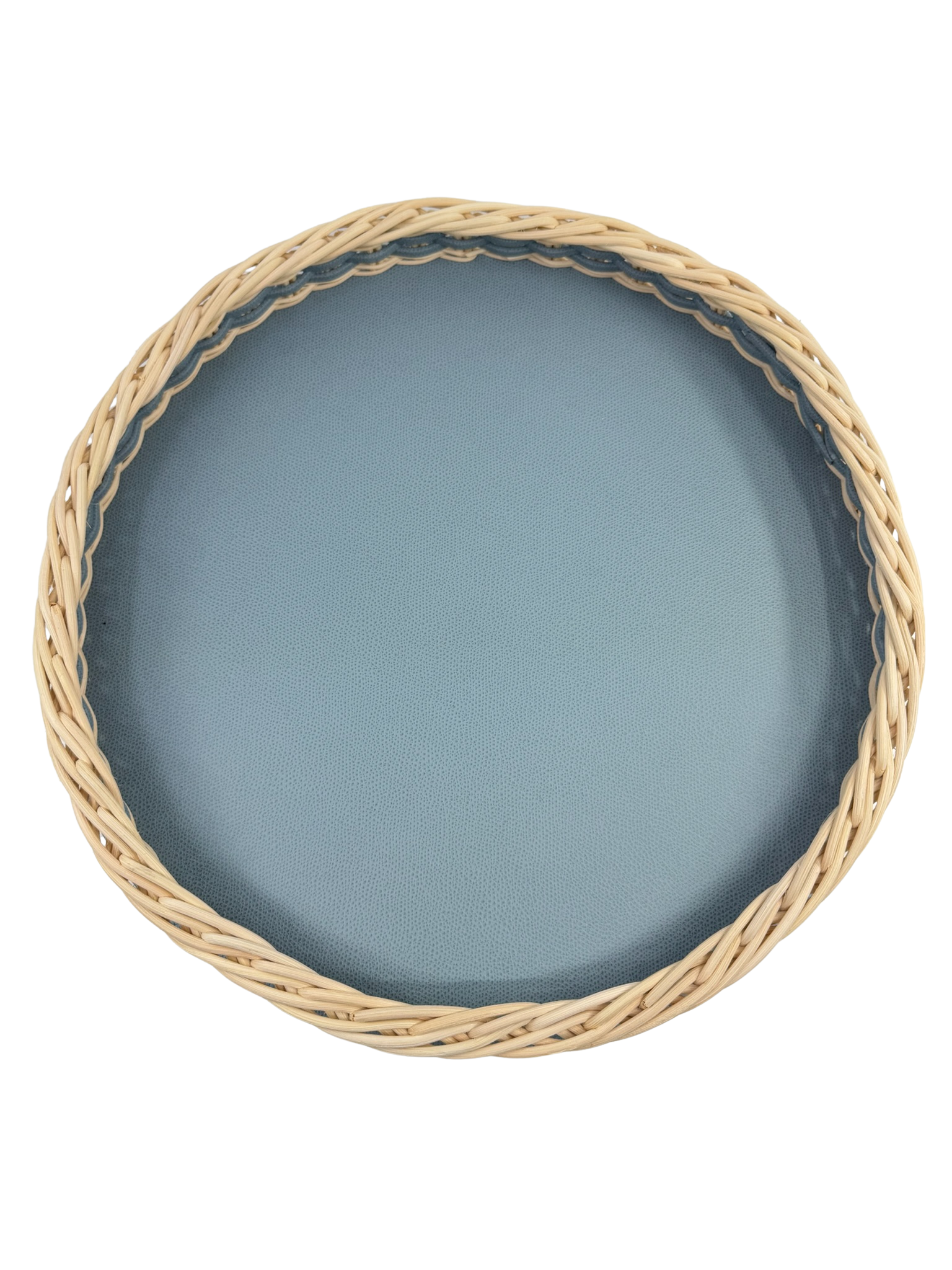 Orsay Leather &amp; Rattan Round Tray