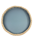 Orsay Leather & Rattan Round Tray
