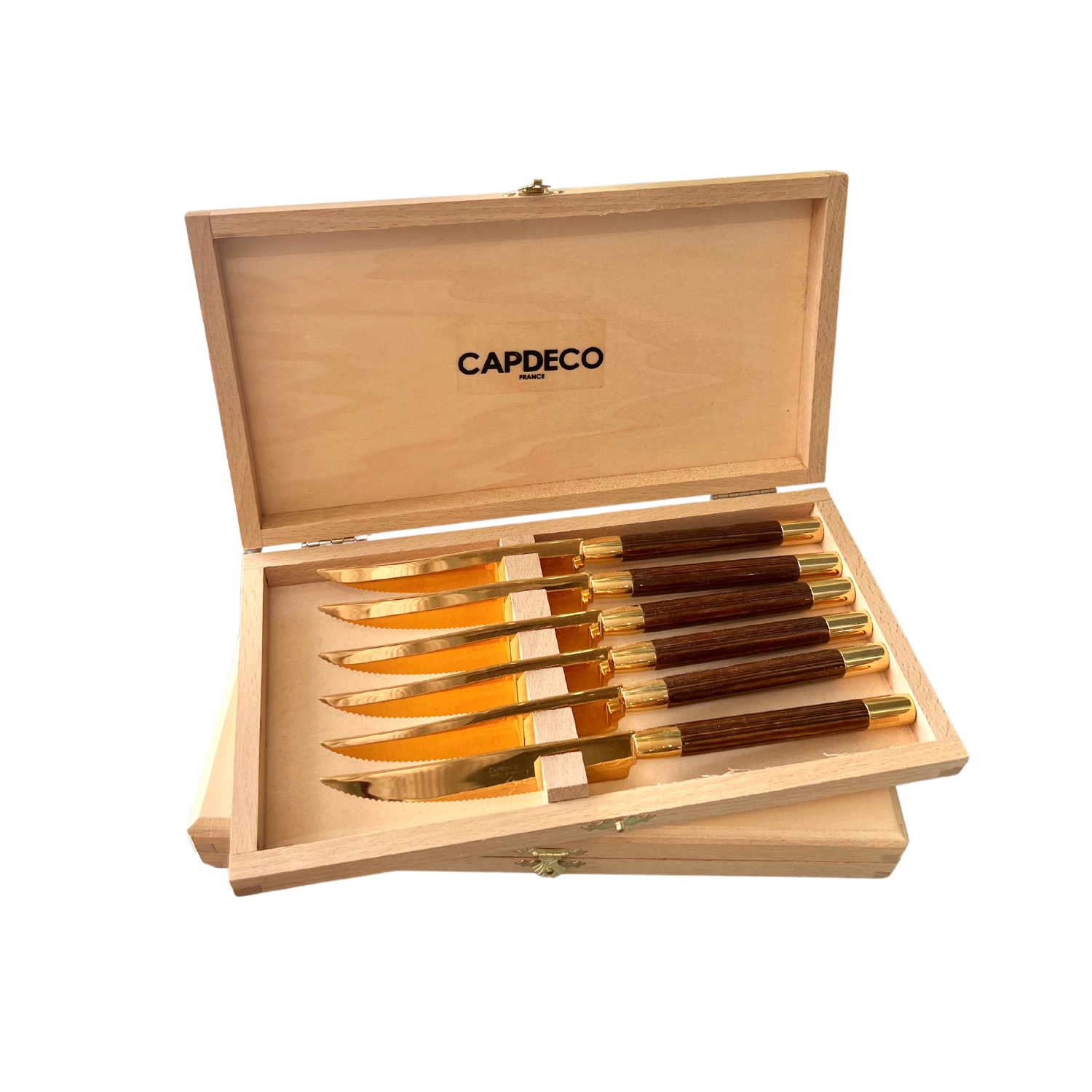 24k Gold 6 Piece Knife Set, Conty Wood