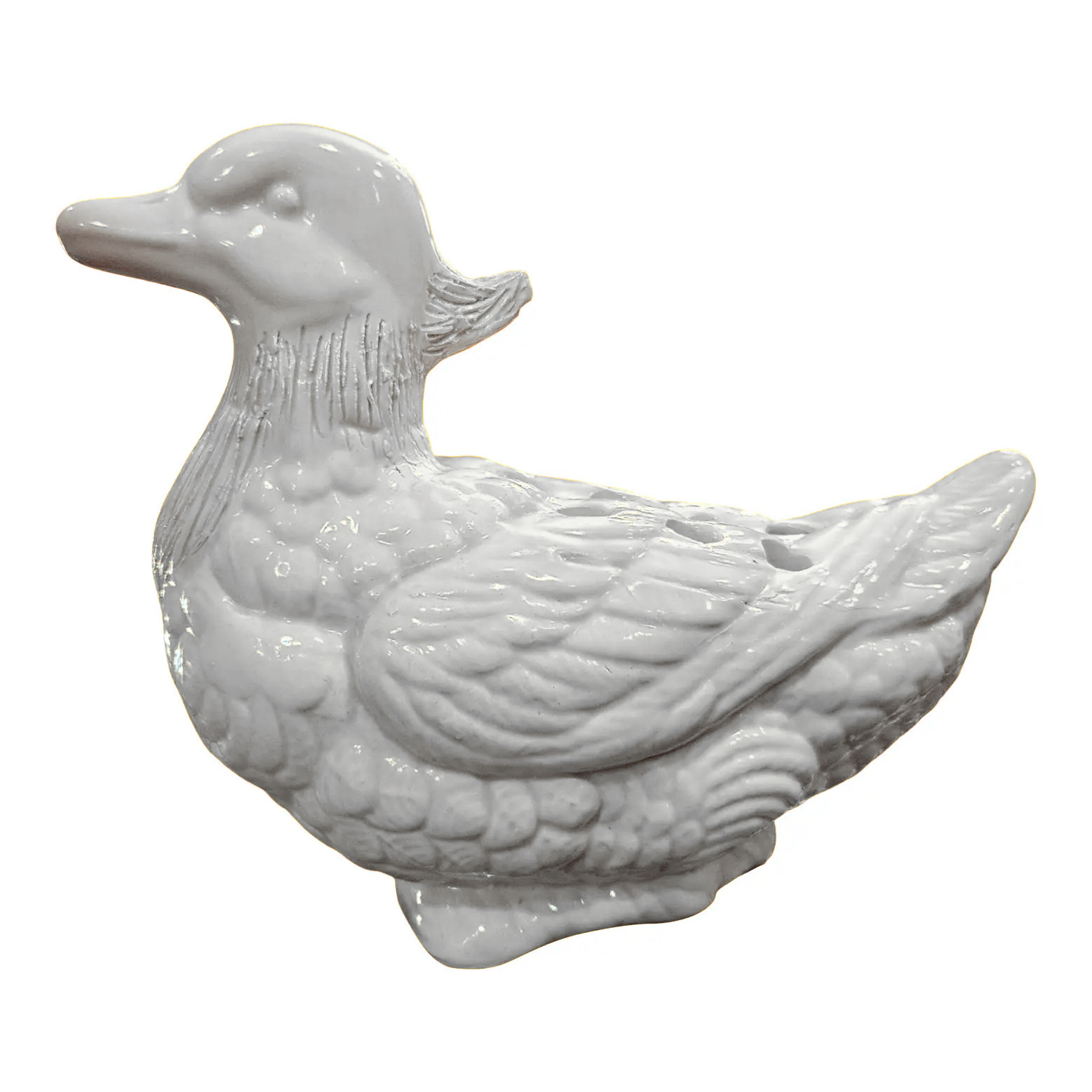 White Glazed Ceramic Canard Duck