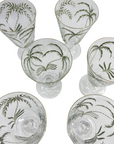 Palm Tree Hand Painted Stemmed Goblet, Set of 6