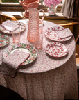 Red Little Flowers Tablecloth, Round