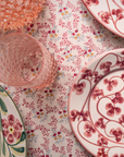 Red Little Flowers Tablecloth, Round