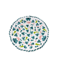 Floral Plate, Teal/Lime