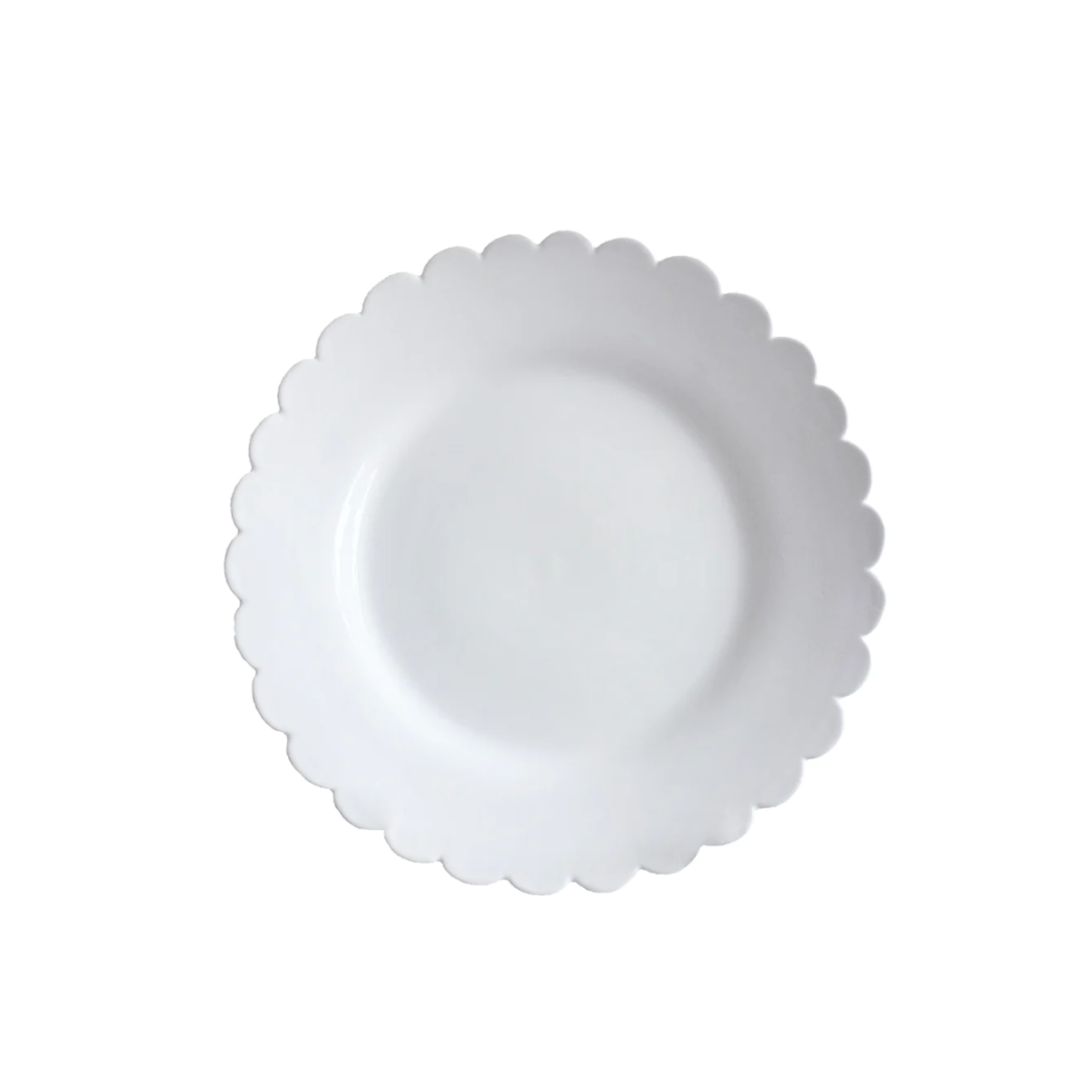 Scalloped Plate, White