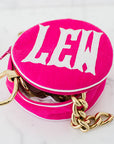 Ellis Hill 6-inch diameter jewelry case, linen or cotton, with monogram