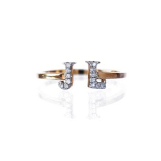 Ellis Hill Julianna Ring in 14k Gold with fine Diamond Initials - Monogram