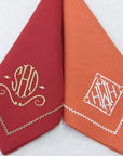 Ellis Hill Picot Trim Linen Dinner Napkin with Monogram
