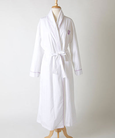 Ellis Hill women's long poplin robe with monogram
