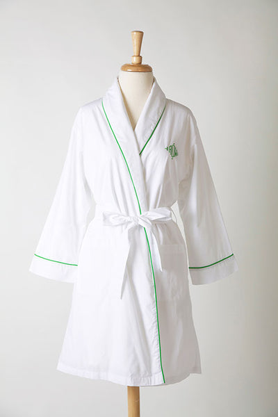 Ellis Hill women's short poplin robe with monogram